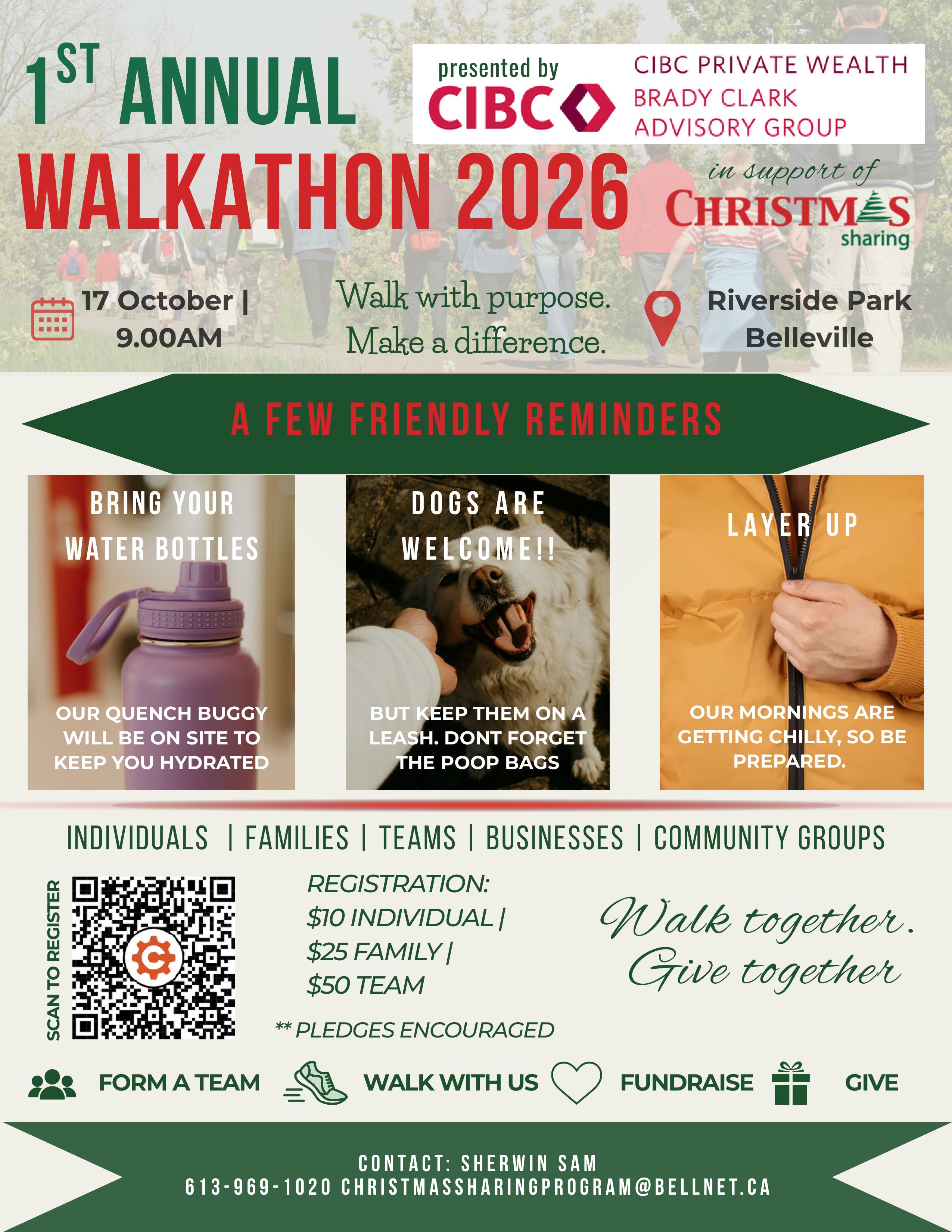 Christmas Sharing Program's 1st annual Walkathon taking place Saturday