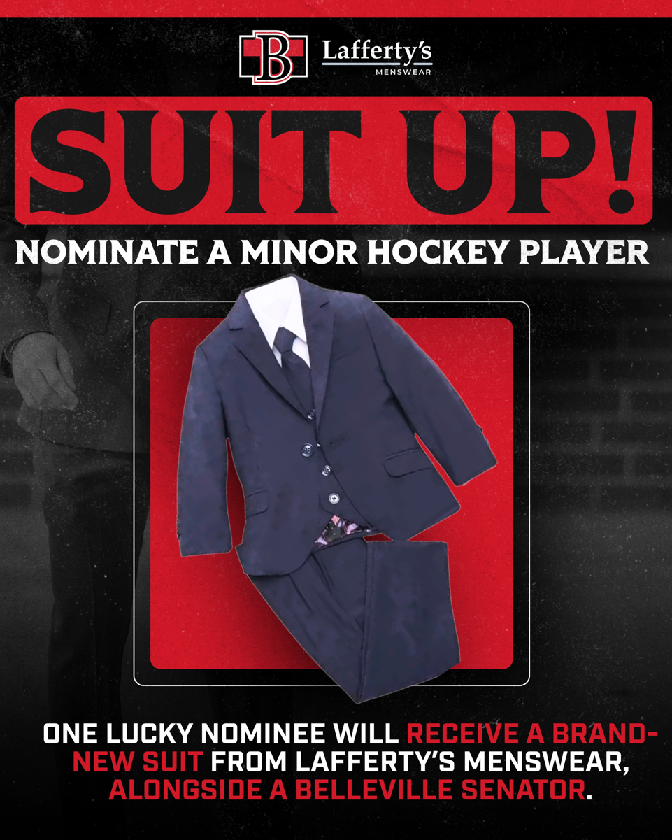 B-Sens and Lafferty's Menswear looking for nominations to help suit up a local minor hockey player