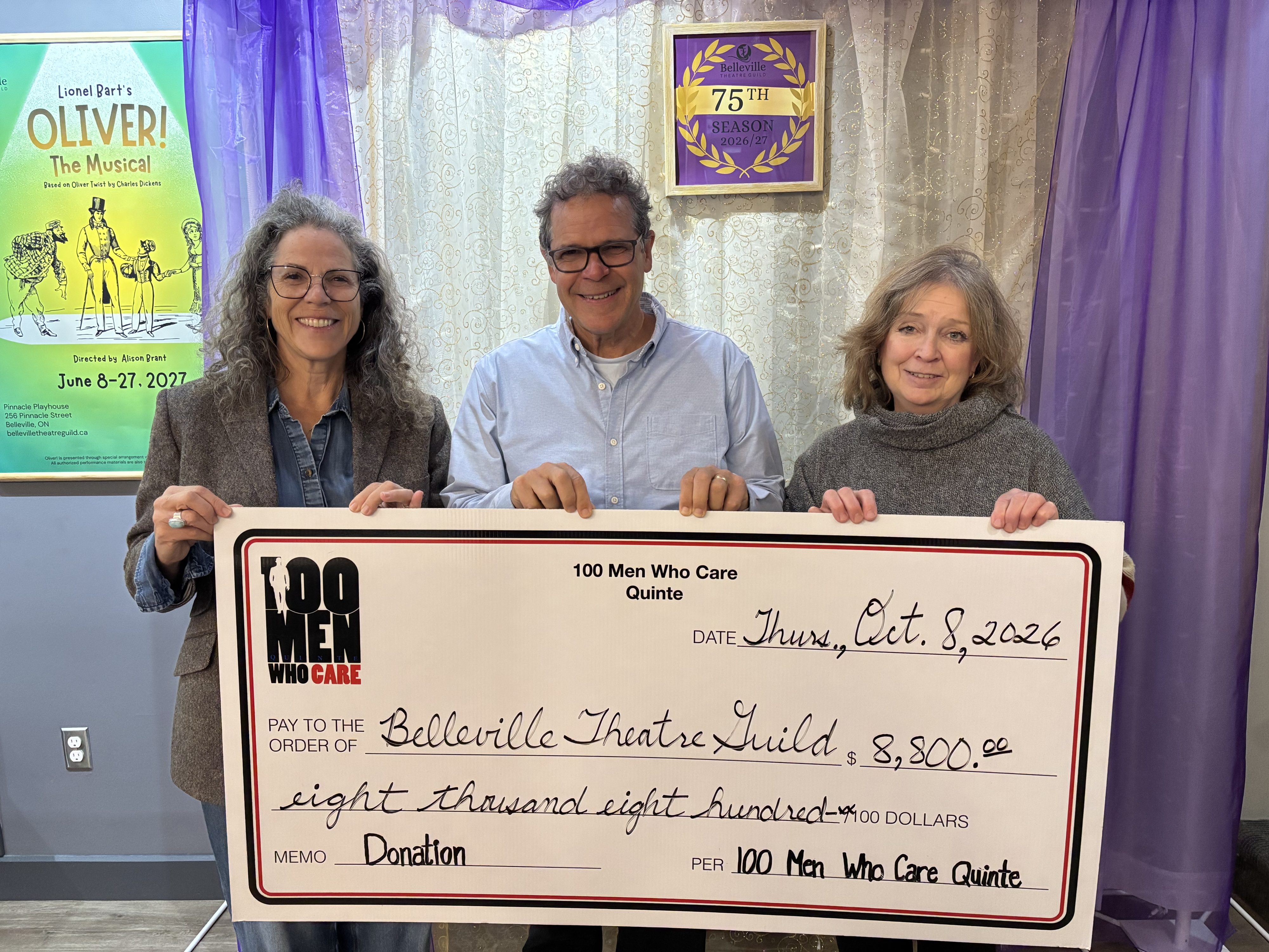 100 Men Who Care makes donation to Belleville Theatre Guild