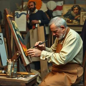 An AI image of a painter