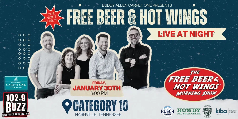 Free Beer & Hot Wings Live At Night!