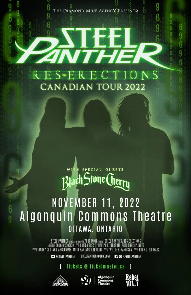 Steel Panther Nov 11th Algonquin Commons Theatre Rebel 101.7