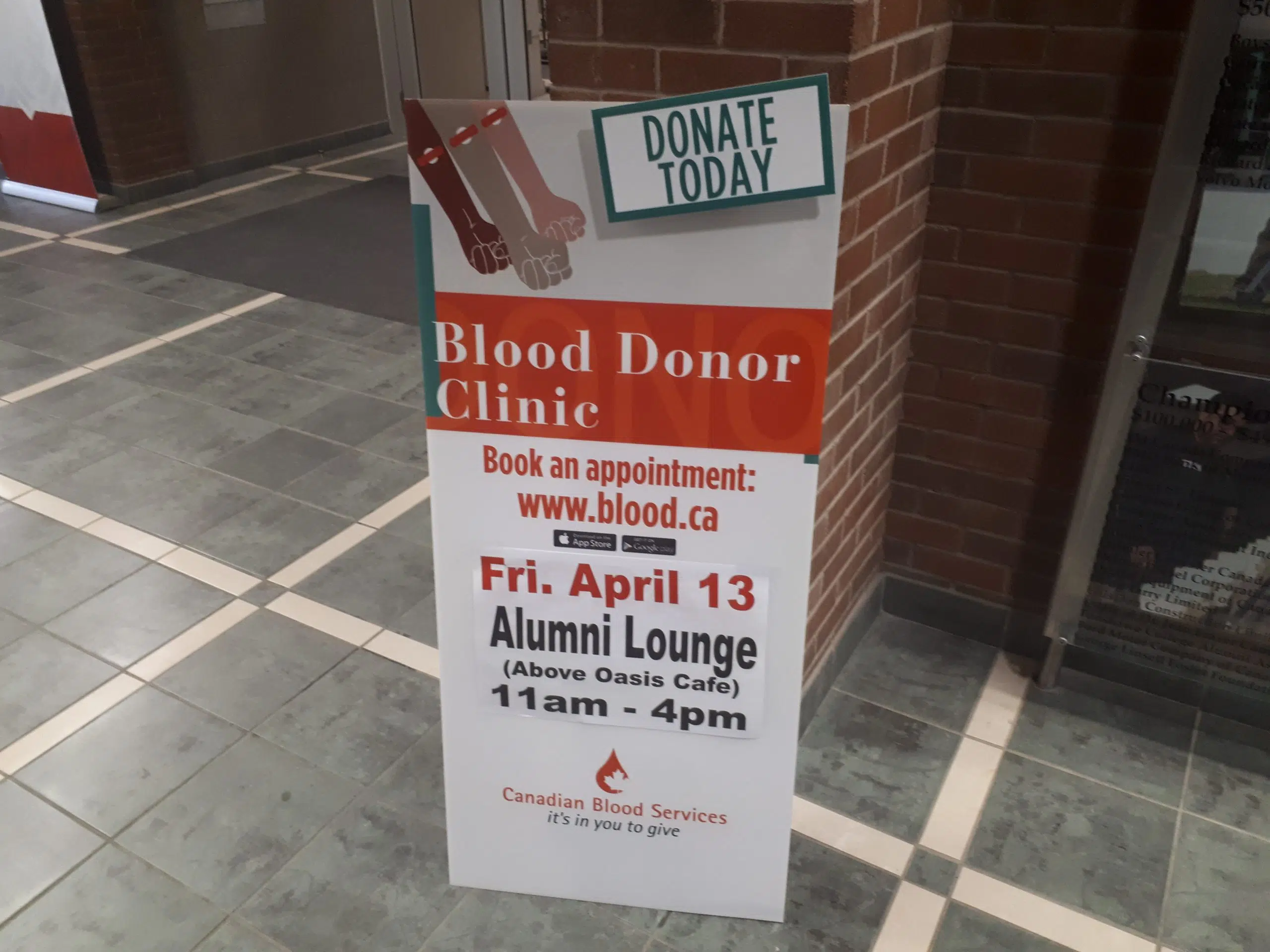 Blood donor clinic at Fanshawe