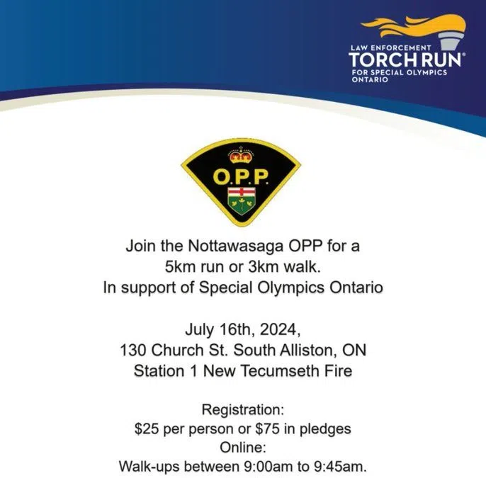 Join OPP Officers for Special Olympic Torch Run | FM92 South Simcoe Today