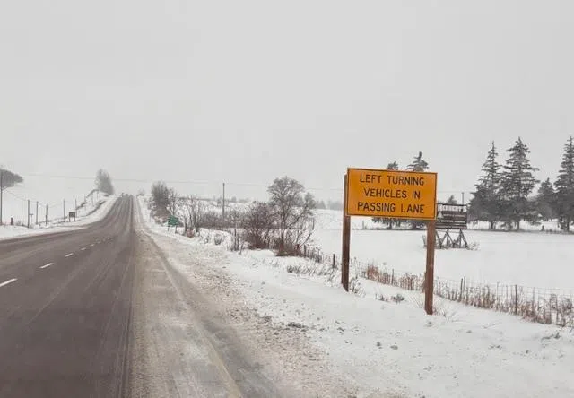New Left-Turn Sign Installed at 20th Sideroad and Highway 89