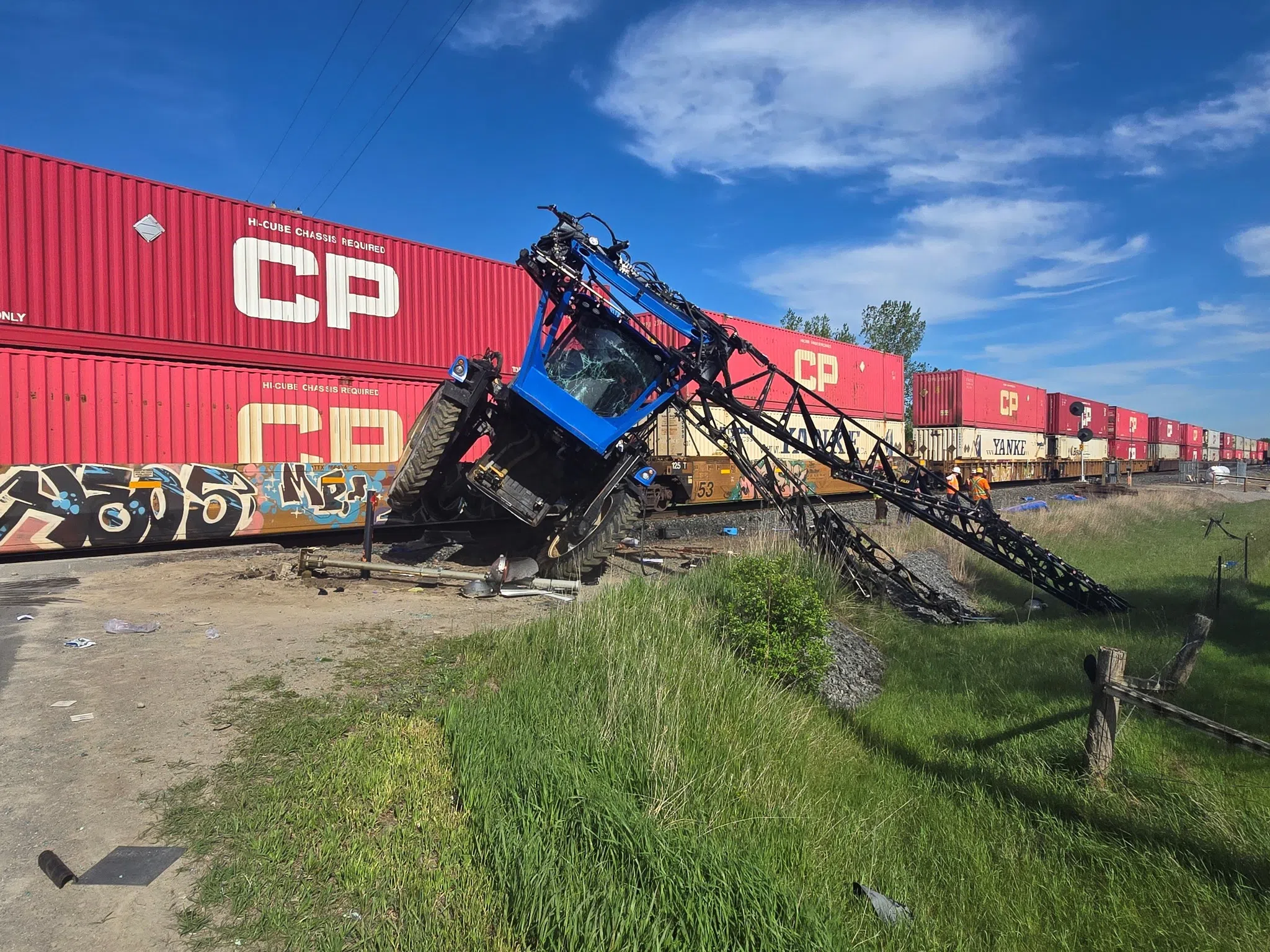 Tractor & Train Collide South of Alliston