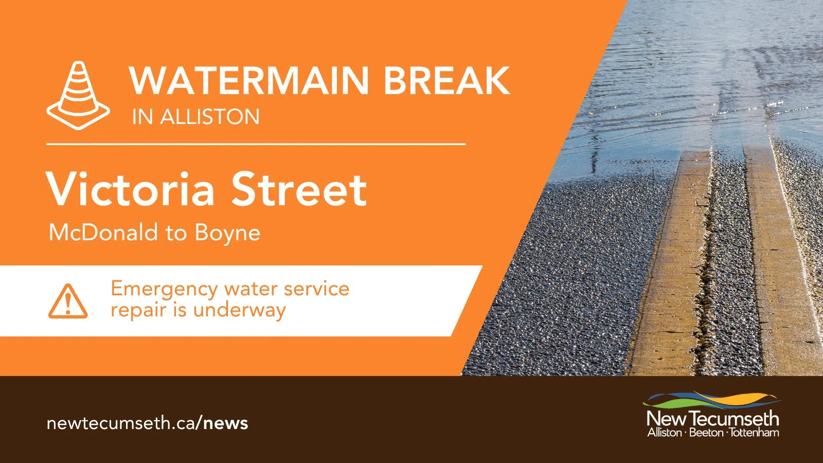 Damaged Watermain On Victoria Street