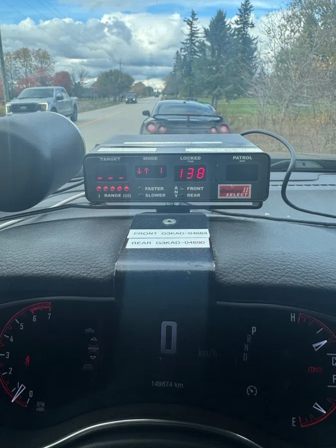 Nottawasaga OPP clock speeding driver at 58 km/h over limit