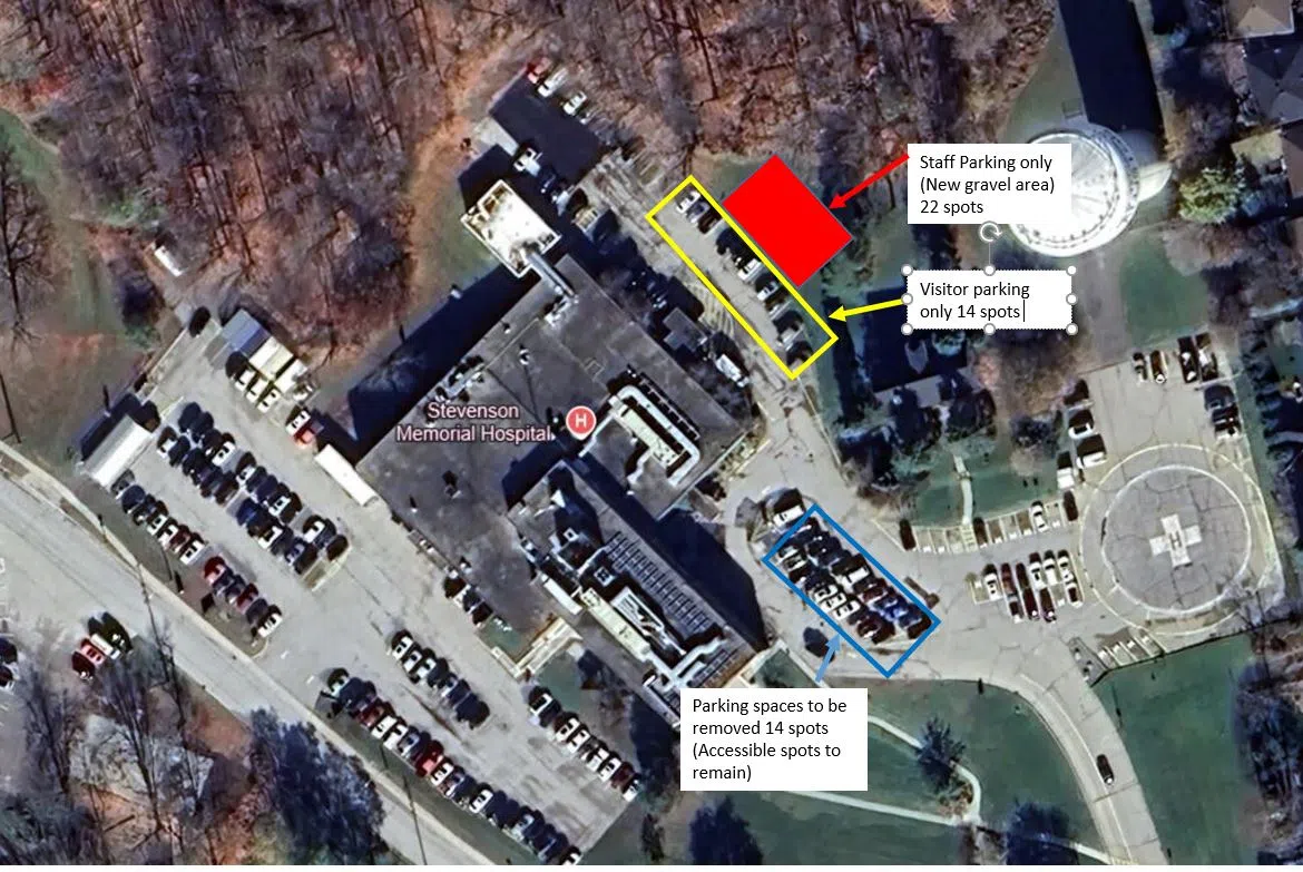 Parking lot construction underway for Stevenson Memorial Hospital