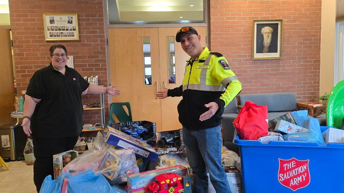 Simcoe County paramedics wrap up annual Food and Toy Drive with a bang
