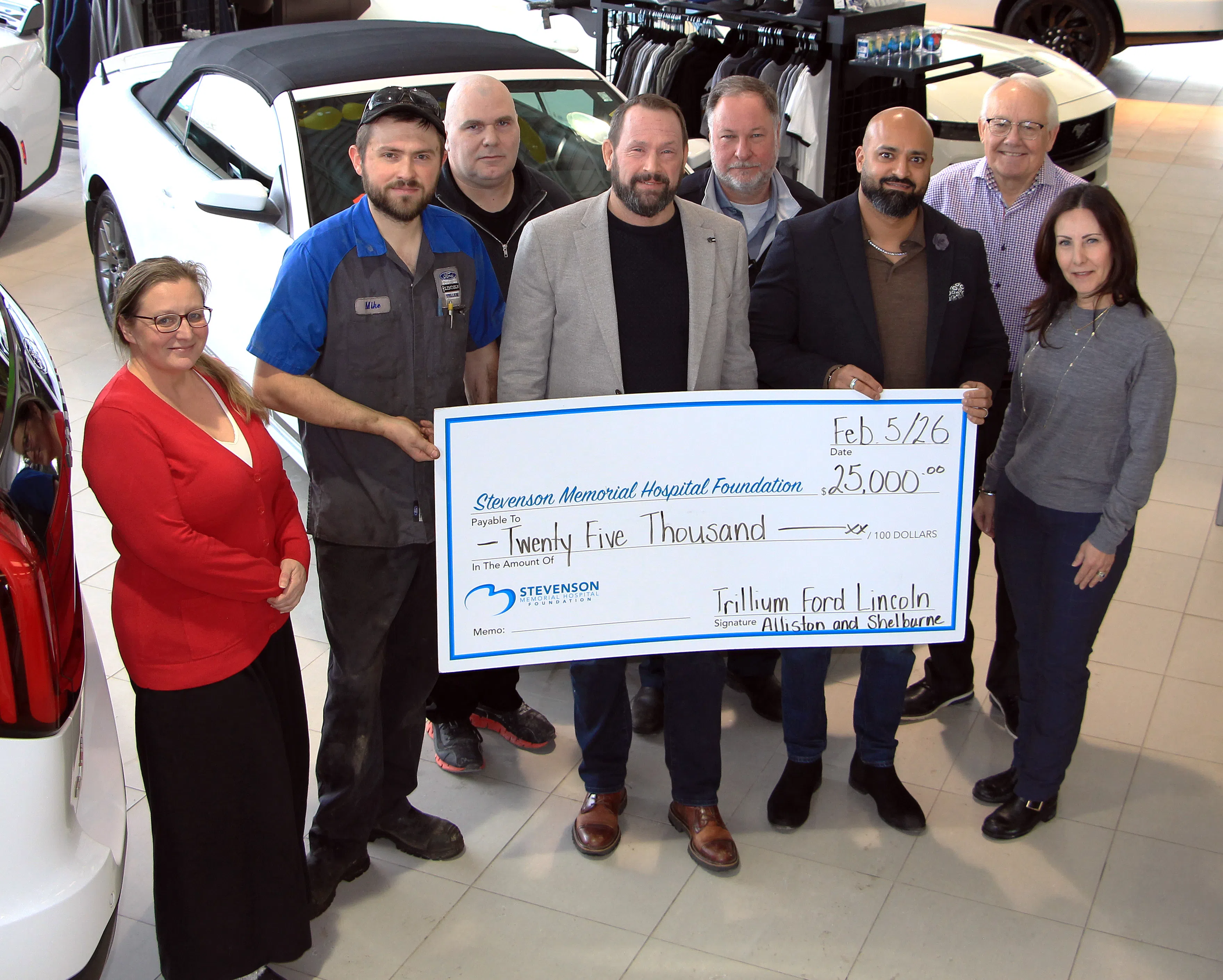 Trillium Ford donates $25,000 to Stevenson Memorial Hospital Foundation