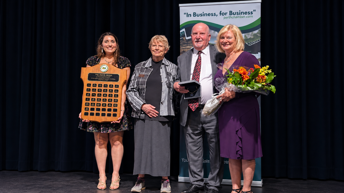 Standing ovation as Brian Perkin receives Perth Medal for decades of community service