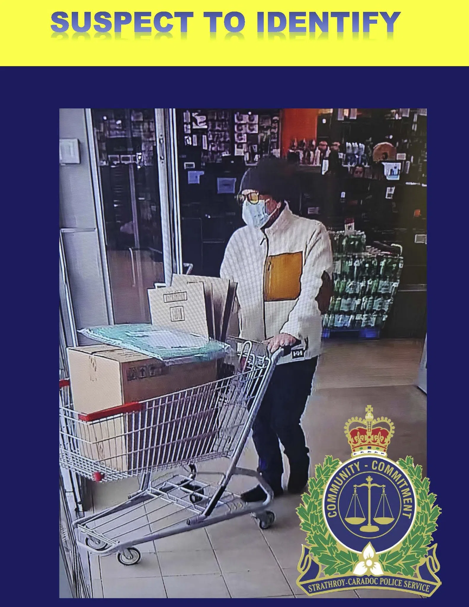 Police looking for suspect following a theft at Canadian Tire 105.7
