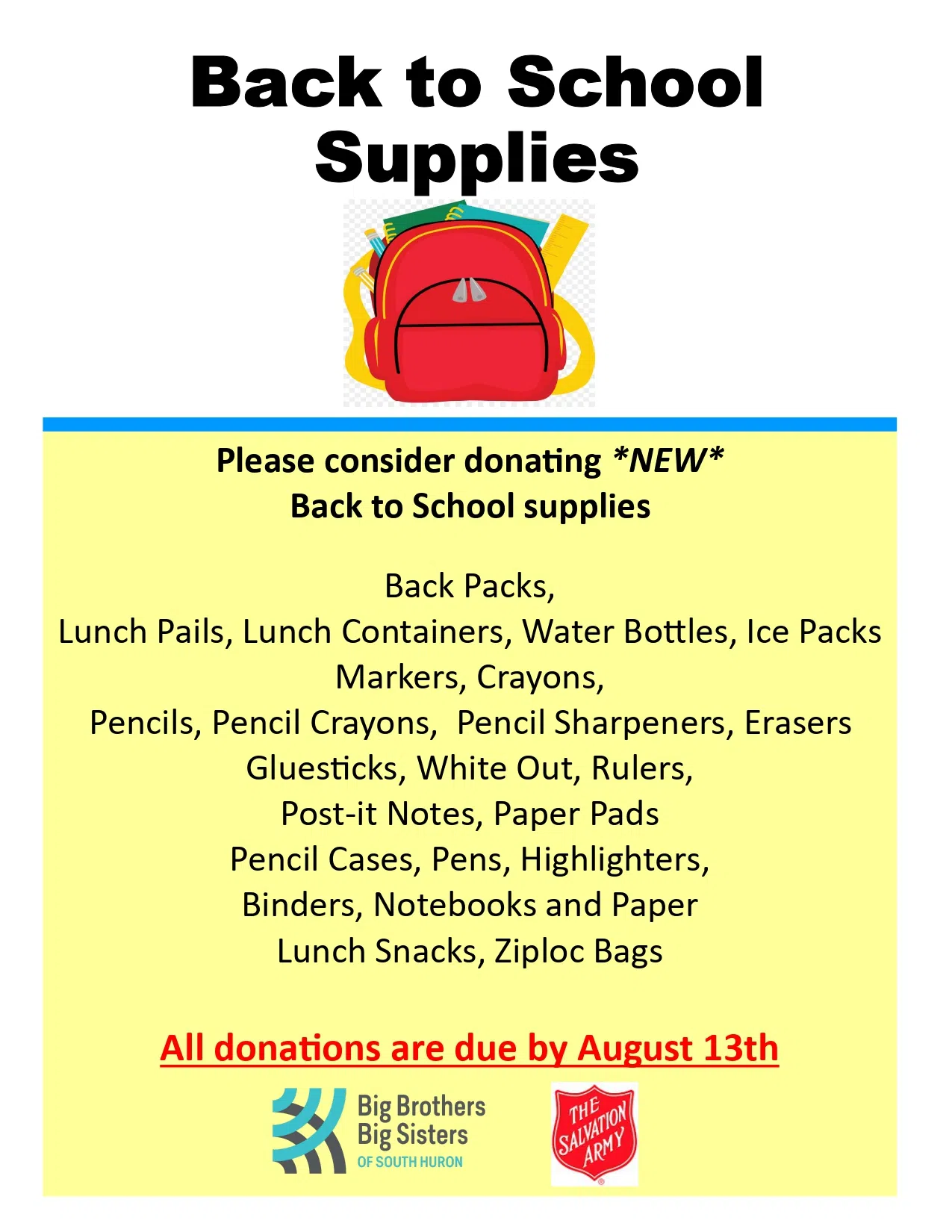 COMMUNITY SPOTLIGHT BBBS teaming up with the Salvation Army for back