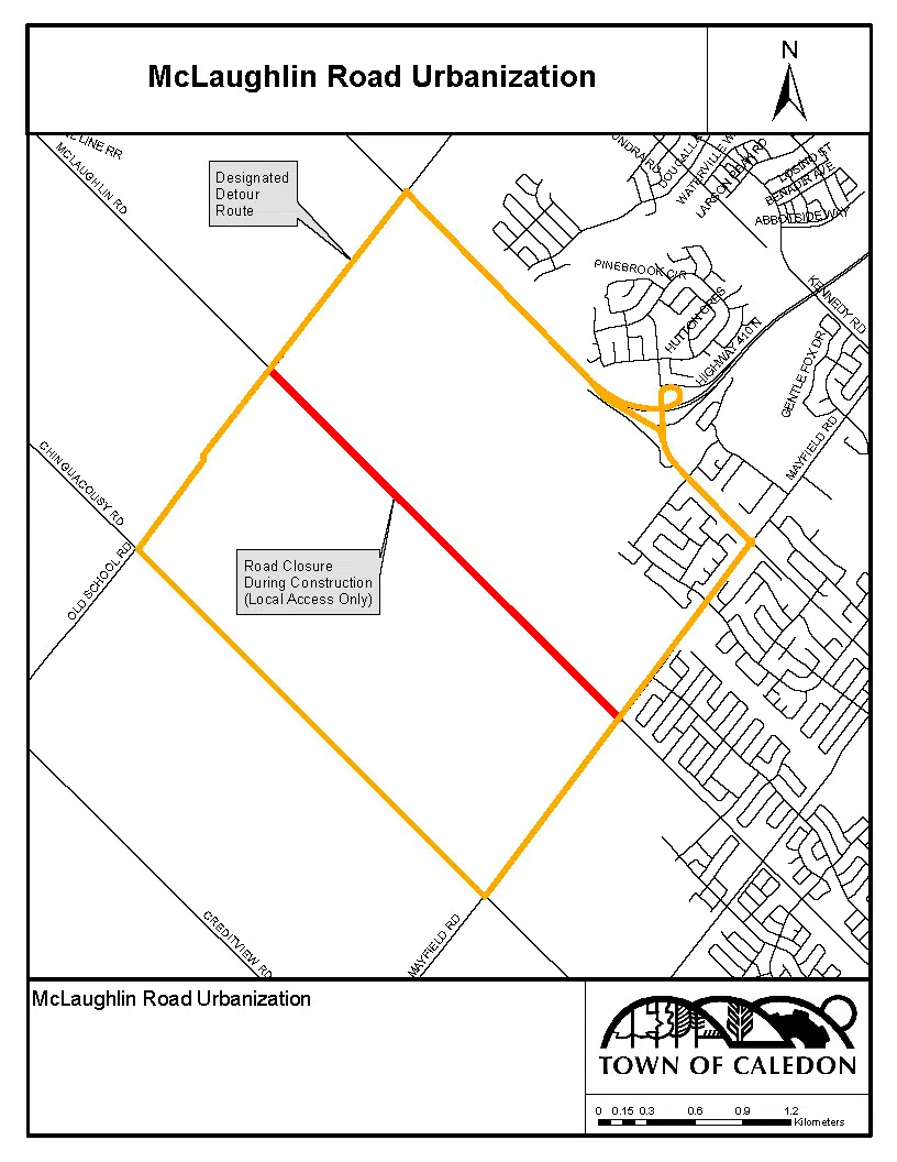 Upcoming construction and urbanization on McLaughlin Road in Caledon