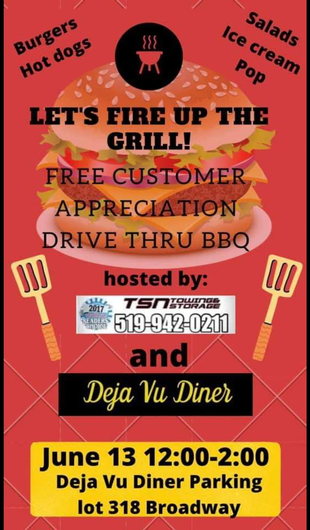 DeJa Vu Diner to host a free Customer Appreciation BBQ