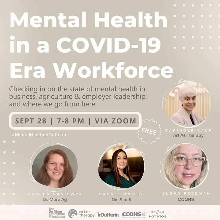 "Stress, Survival & Showing Up" events will address mental health for business owners and more in Dufferin County