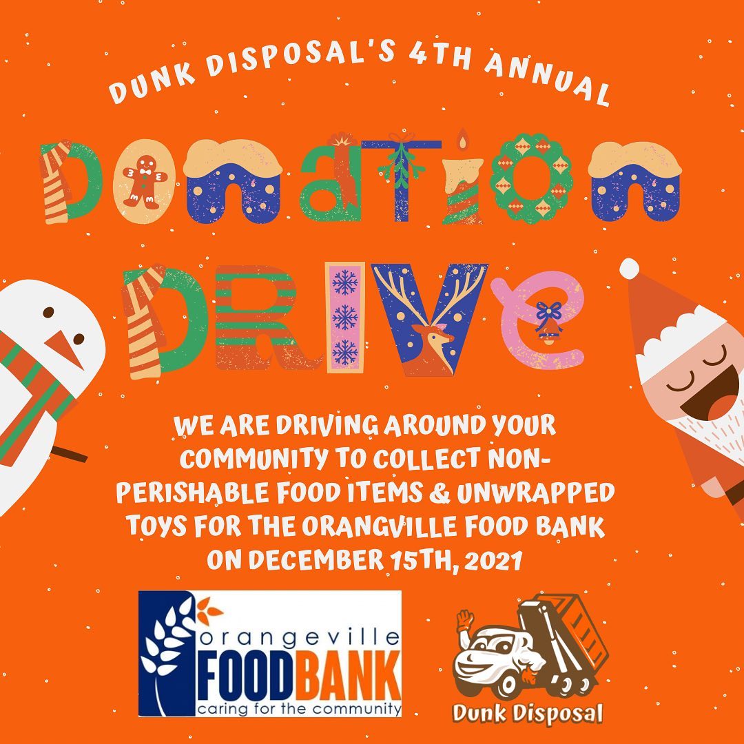 Dunk Disposal 4th Annual Donation Drive runs today!