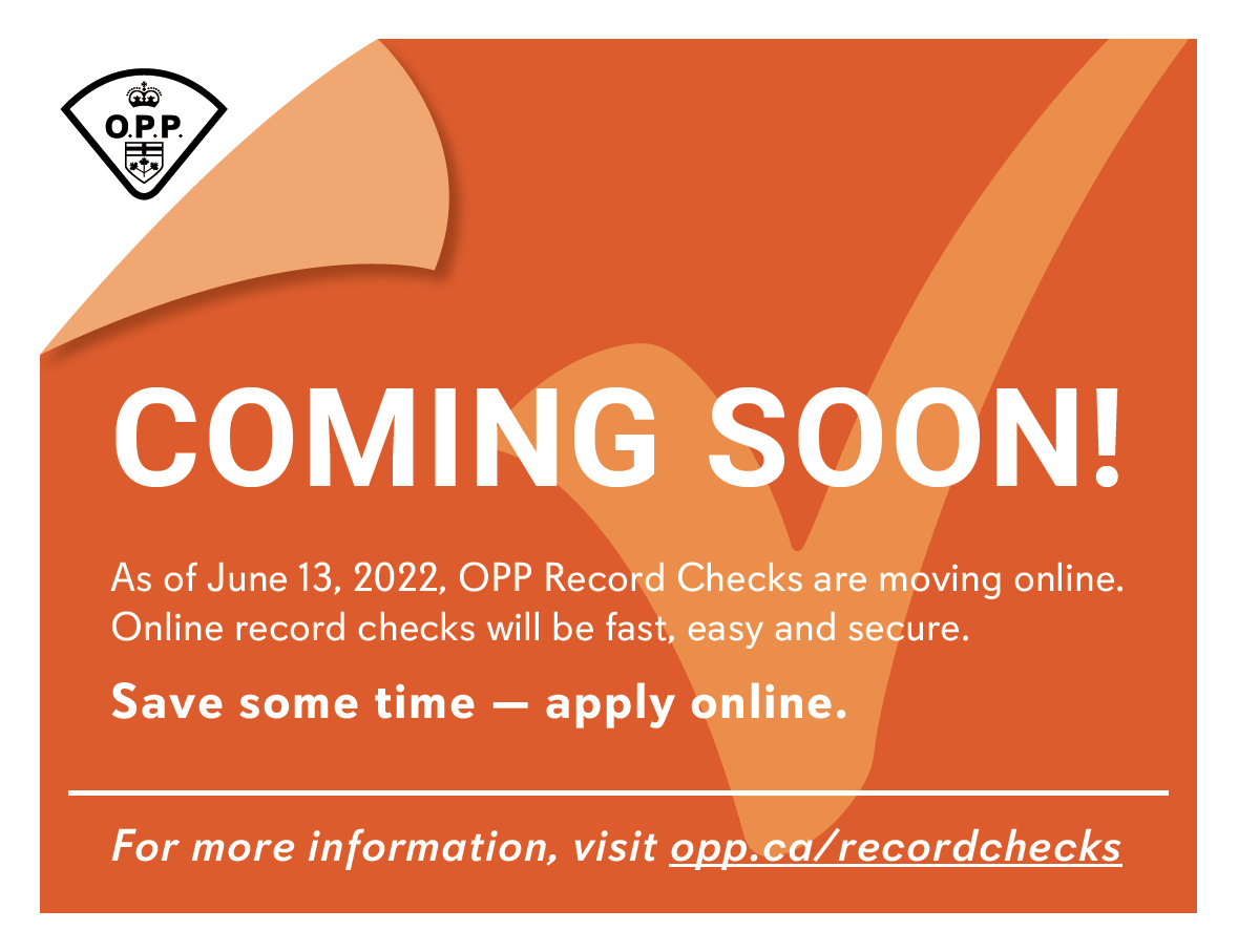 OPP moving record checks online June 13th