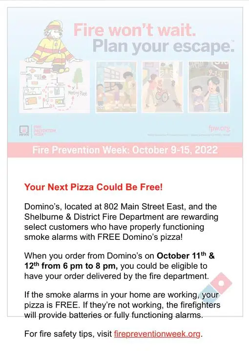 Shelburne Fire Department Giving Away Free Pizza for Working Fire Alarms
