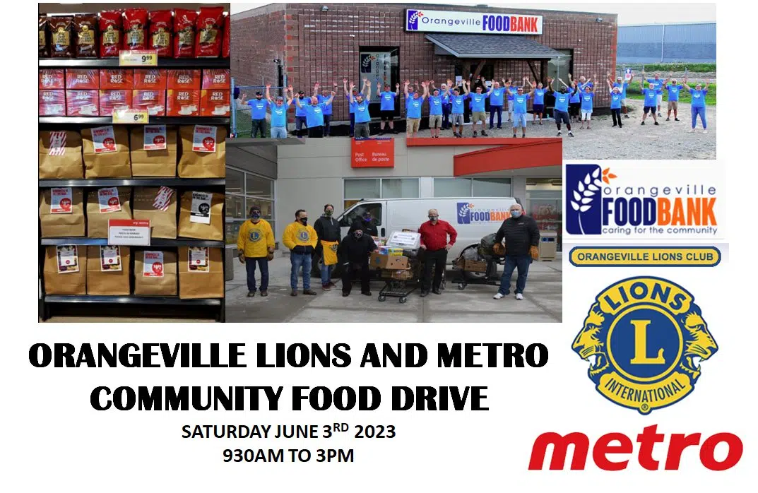 Orangeville Lions Club Food Drive This Weekend