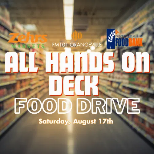 FM101 Orangeville All Hands On Deck Food Drive!