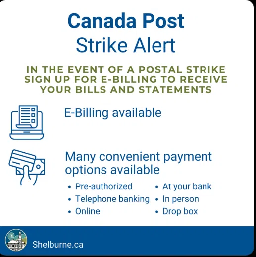 Town of Shelburne recommends E-billing in light of possible postal strike