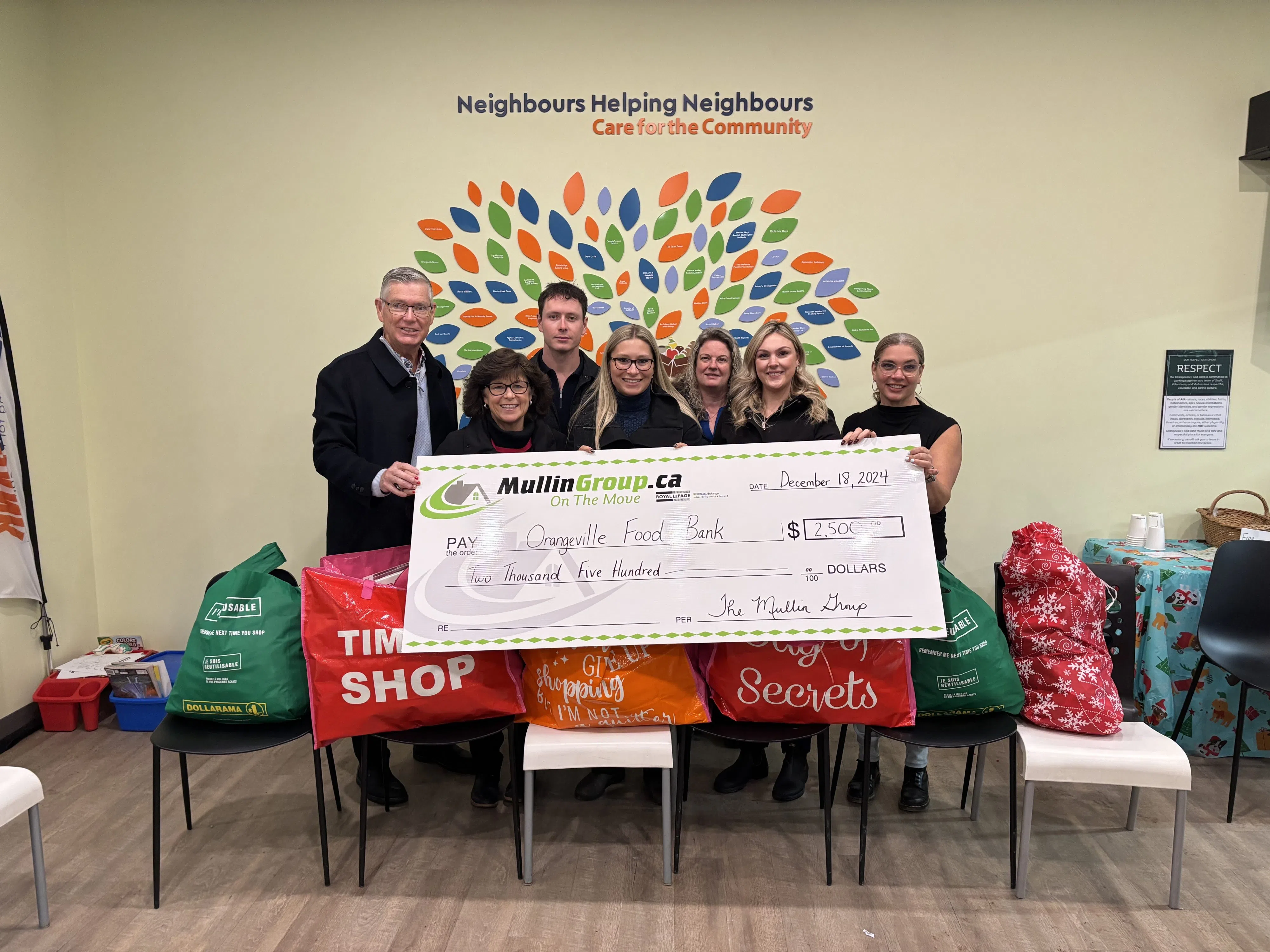 Mullin Group Royal Lepage Realty donates $2500 and underwear to Orangeville Food Bank