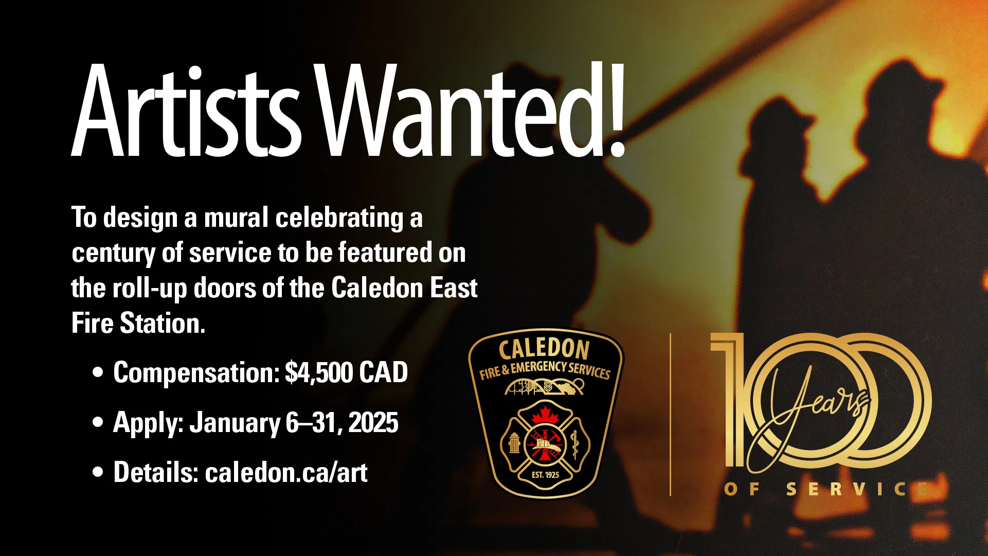 Caledon Fire and Emergency Services is looking for an artist