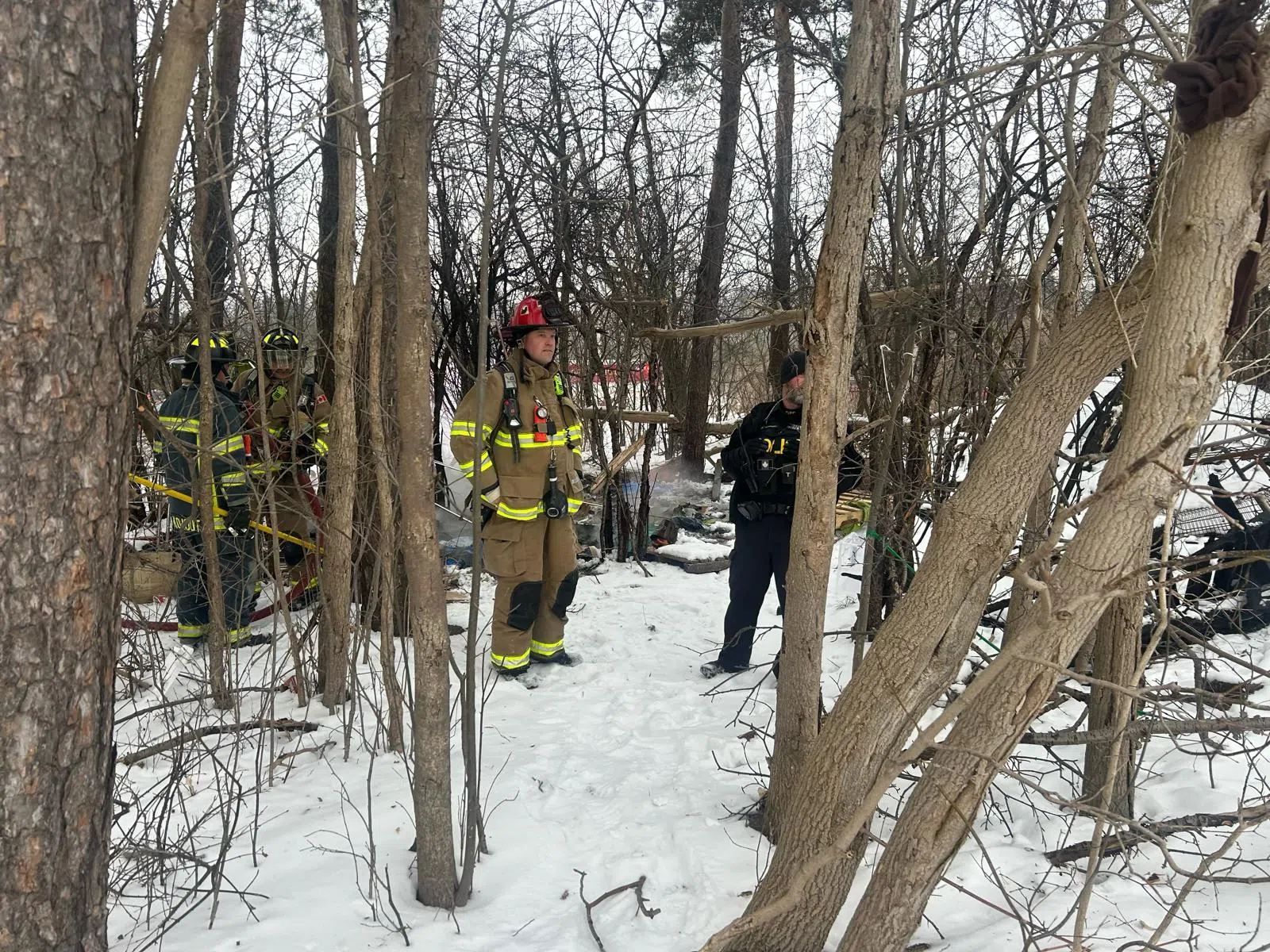 A BLAZE TOOK HOLD OF AN ORANGEVILLE ENCAMPMENT