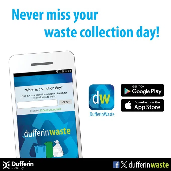 Download the Dufferin Collection App and never miss a collection day!