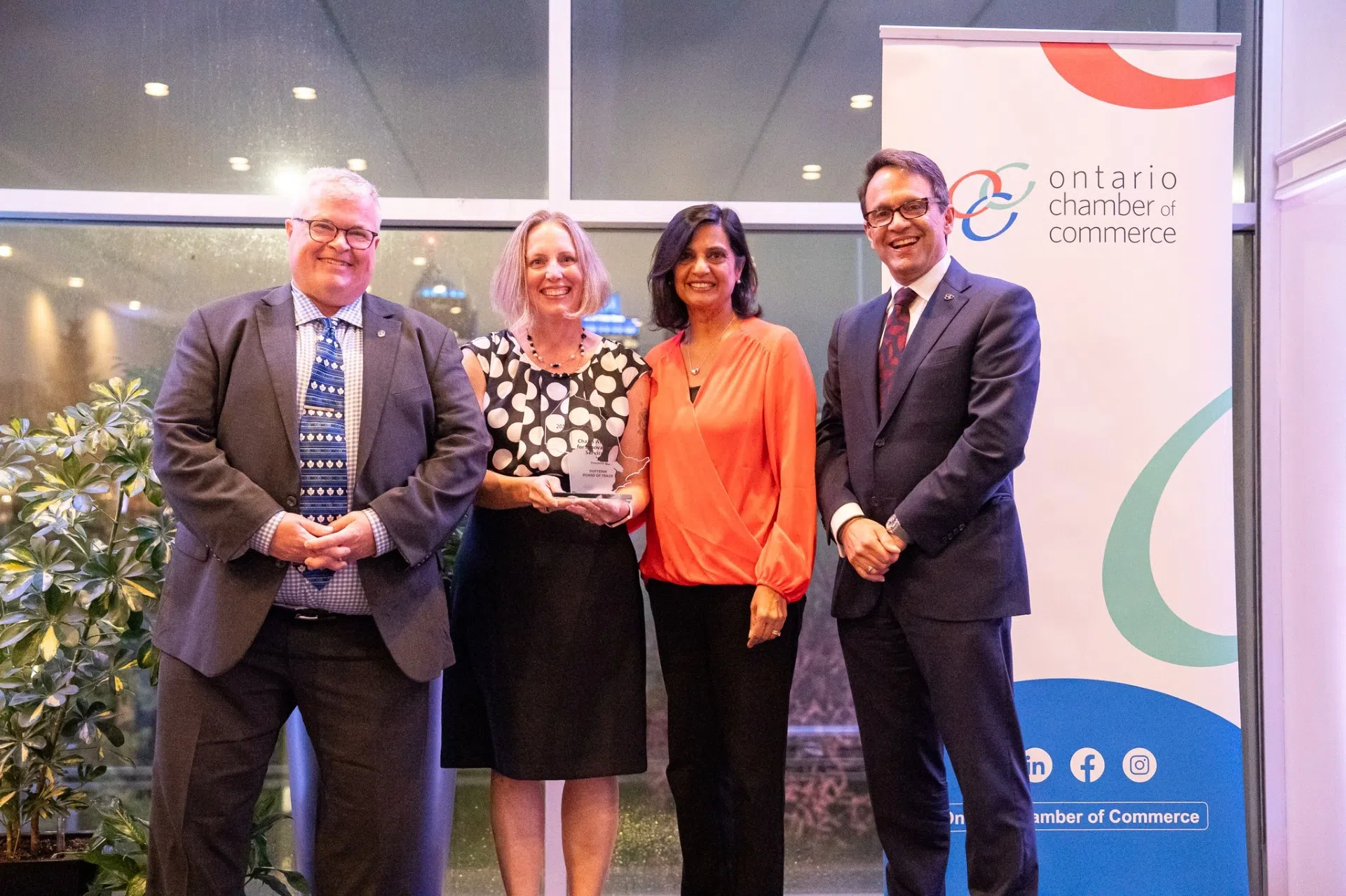 Dufferin Board of Trade greatly honoured to receive the Chair's Award for Innovative Service