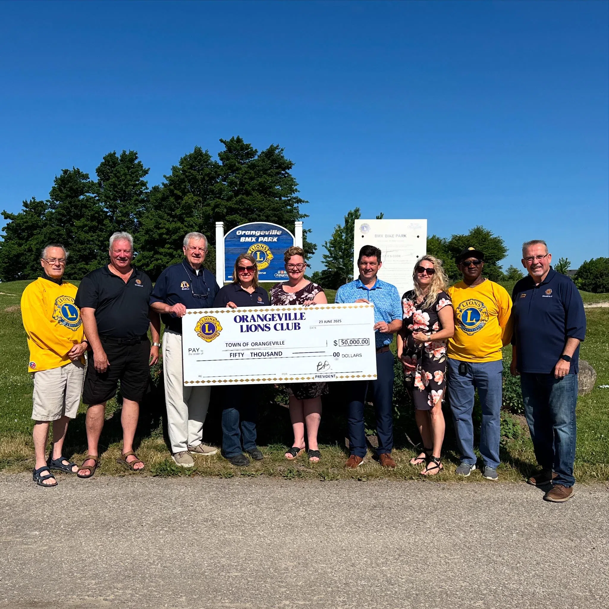 Orangeville Lions Club Donate $100,00 To Local BMX Park Upgrades