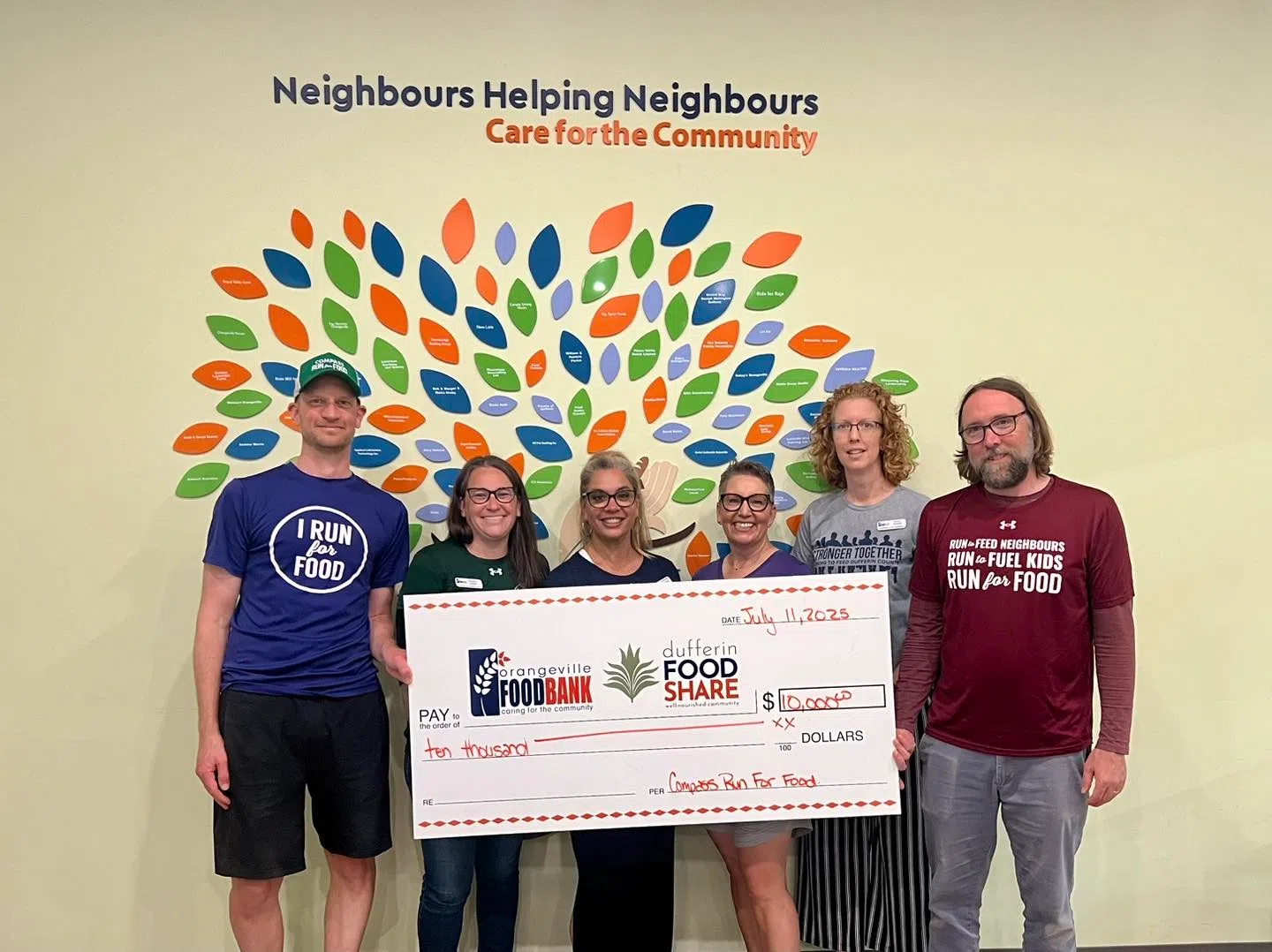 Compass Run For Food Donates $10,000 to Dufferin Food Share