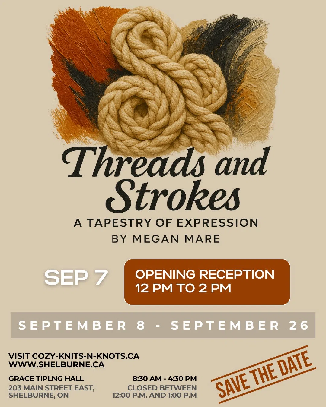 Threads and Strokes: A Tapestry of Expression - Megan Mare's First Solo Exhibition Opens in Shelburne