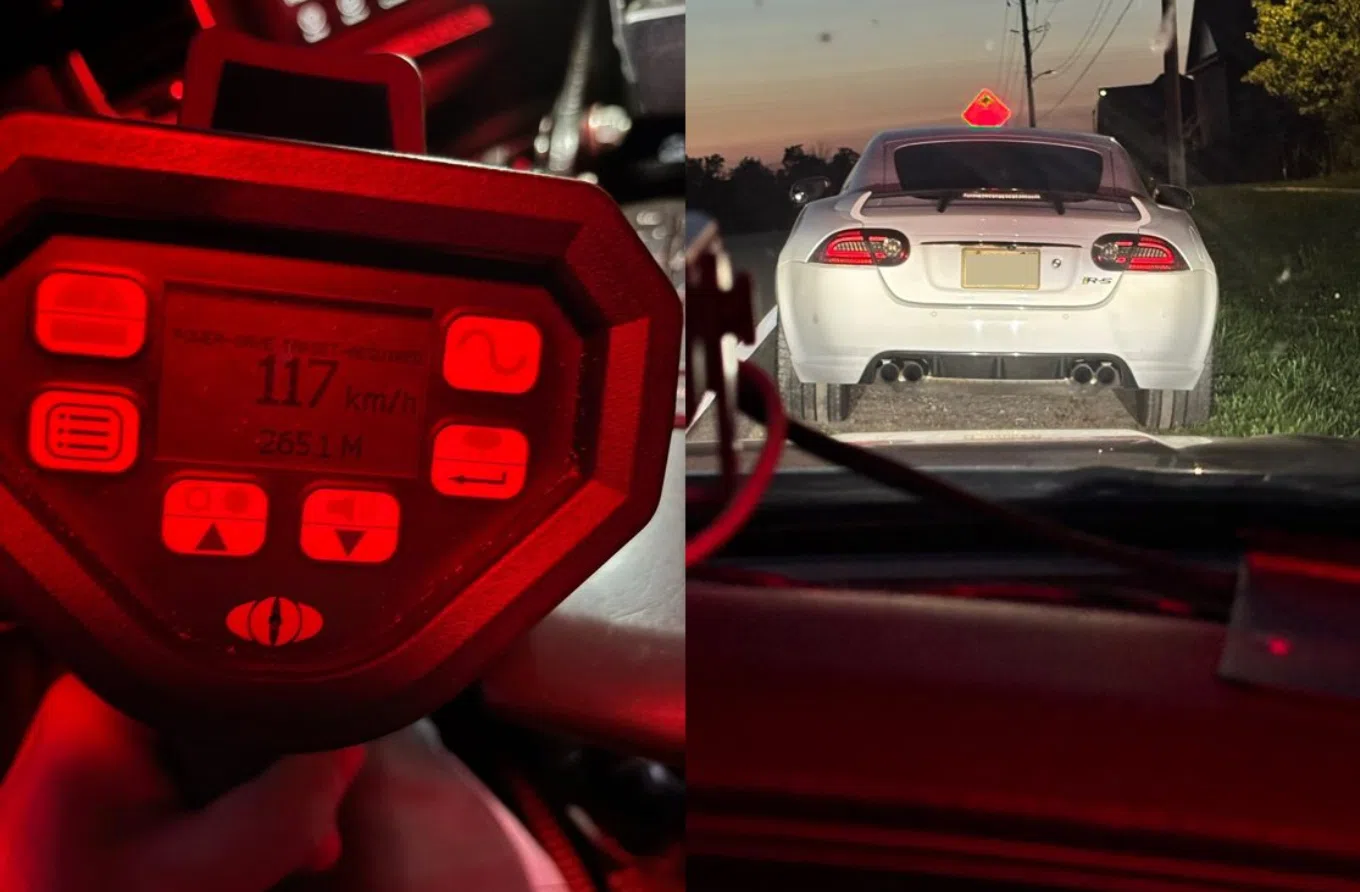 Dufferin OPP charged a driver with Stunt Driving 117/hr in a 60/hr zone!