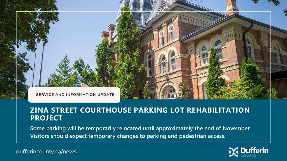 County of Dufferin awards contract to complete rehabilitation work at Zina Street Courthouse parking lot in Orangeville