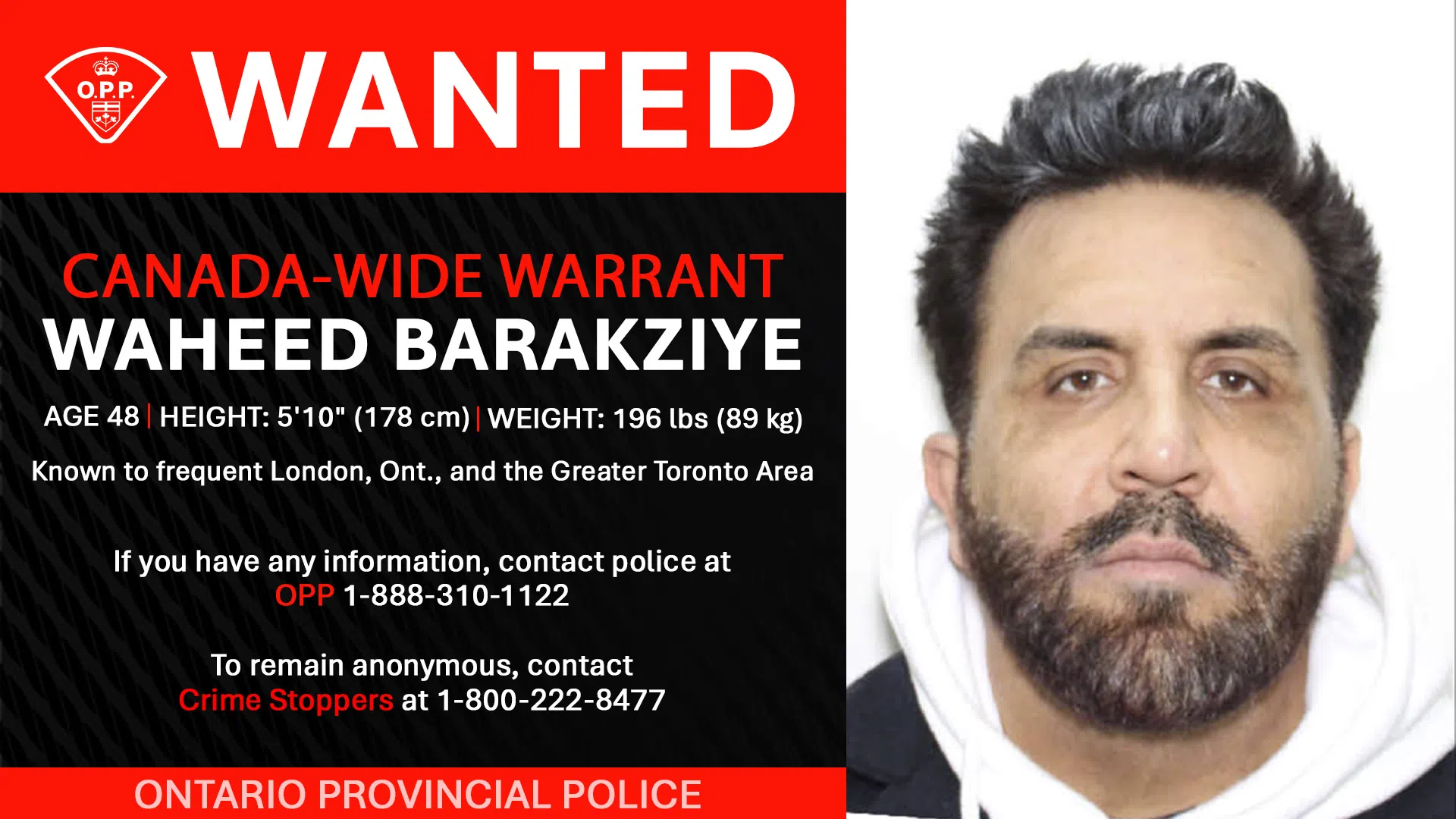 Canada-wide warrant issued in connection with murder of Giovanni COSTA