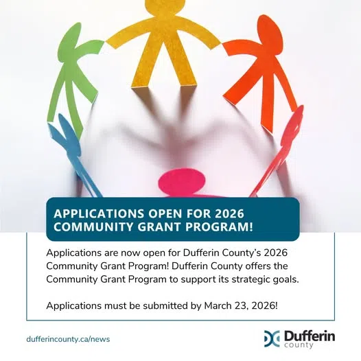 Applications are now open for Dufferin County's 2026 Community Grant Program!