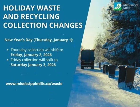 Mississippi Mills Waste and Recycling Holiday Schedule Changes