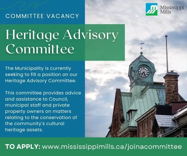 Heritage Advisory vacancy in Mississippi Mills