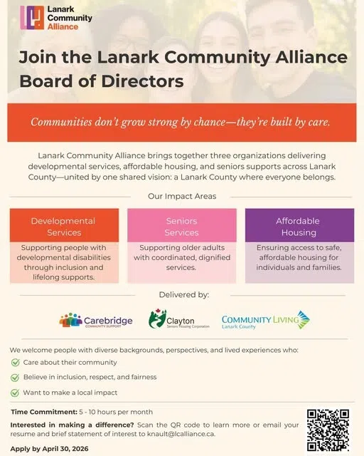 Lanark Community Alliance looking for volunteer board members