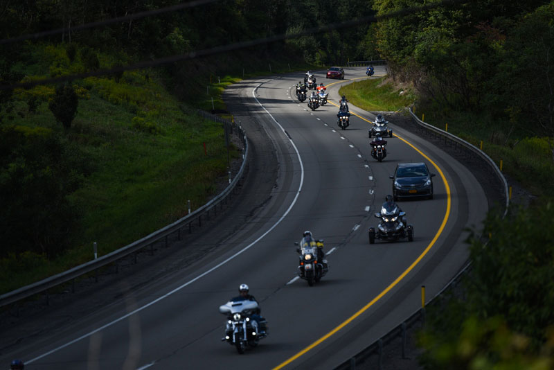 More than 250 motorcycles passing through Bloomington, Go Vets!