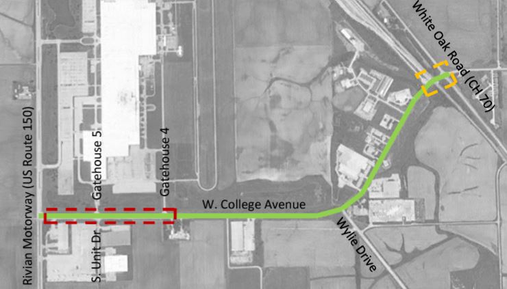 West College Avenue Project Delayed by Rivian Parking Lot Plans