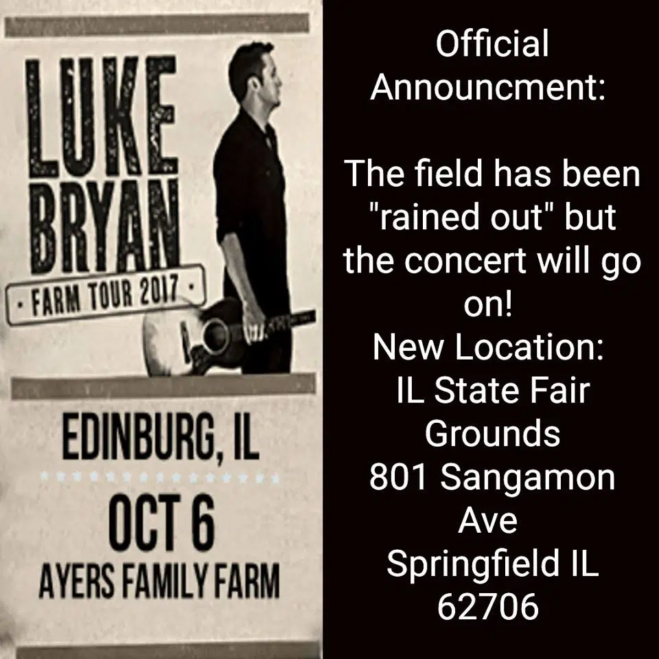 Luke Bryan Farm Tour Venue Change