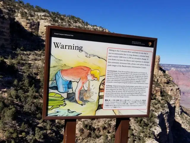 When The Grand Canyon Gets Graphic With It's Warnings