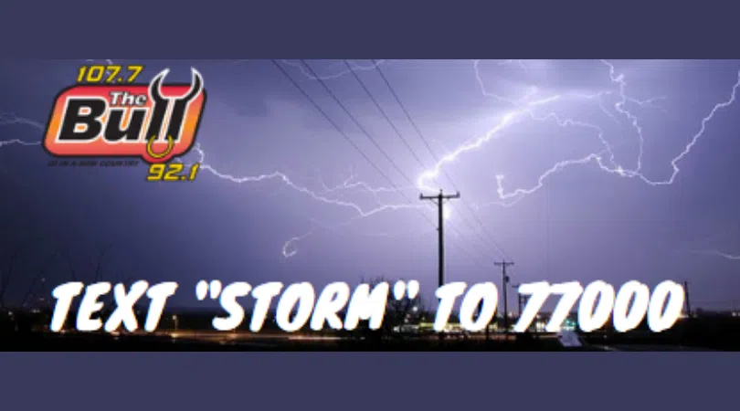JOIN The 107.7 and 92.1 The Bull Weather Text Club FOR FREE