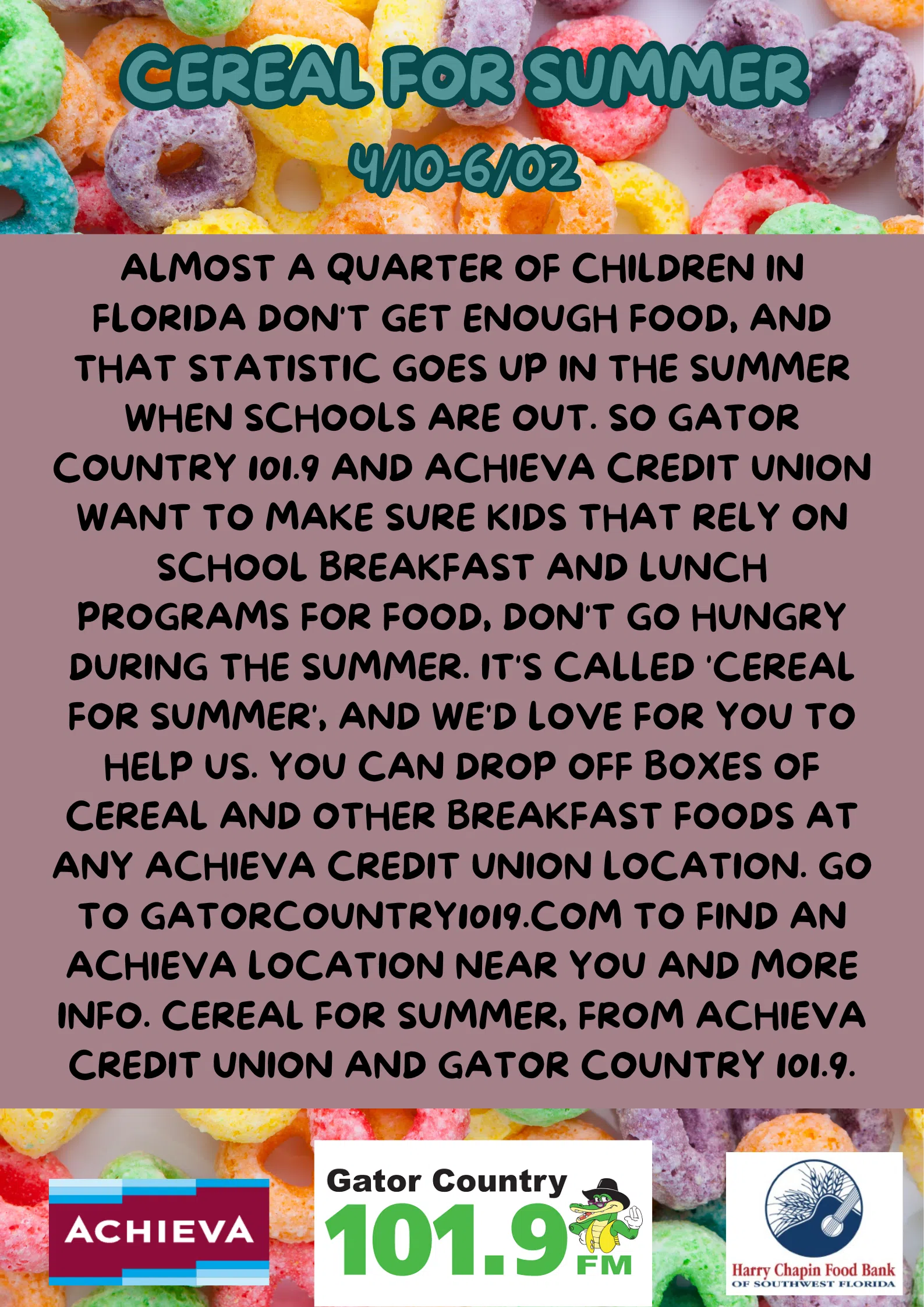 Achieva Cereal for Summer 2024