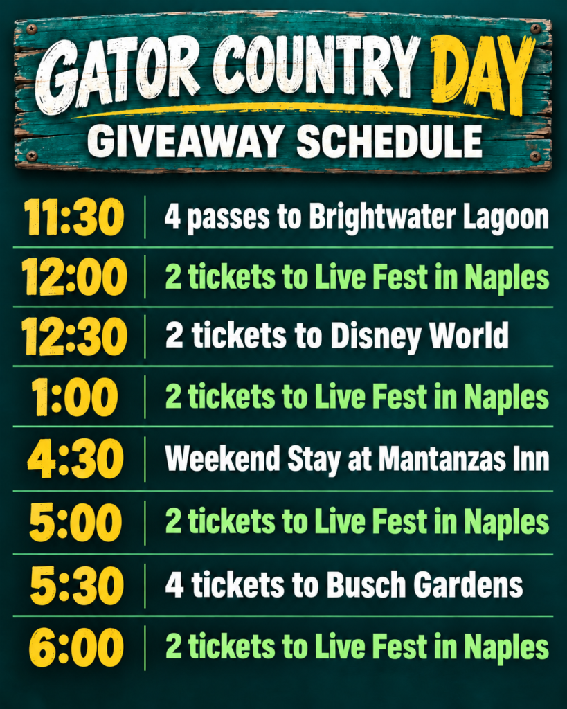 Updated Naples Live Fest schedule Gator Country Day schedule