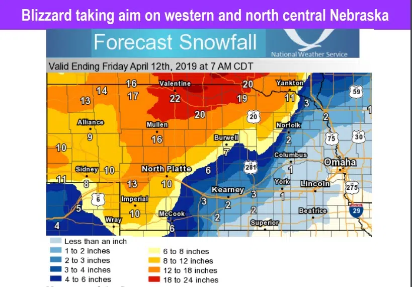 ***BLIZZARD WARNING UPDATE*** Blizzard Conditions Taking Aim on Western and North Central Nebraska. 